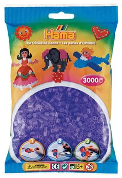 HAMA Midi Perler 3000 stk Transparent Lilla - 0174